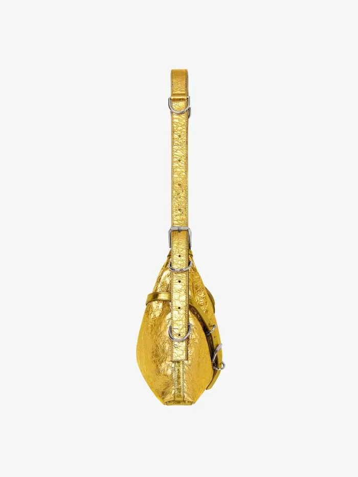 Givenchy Medium Voyou Bag In Laminated Leather Golden Women Crossbody Bags Givenchy Medium Voyou Bag In Laminated Leather Golden Women Crossbody Bags