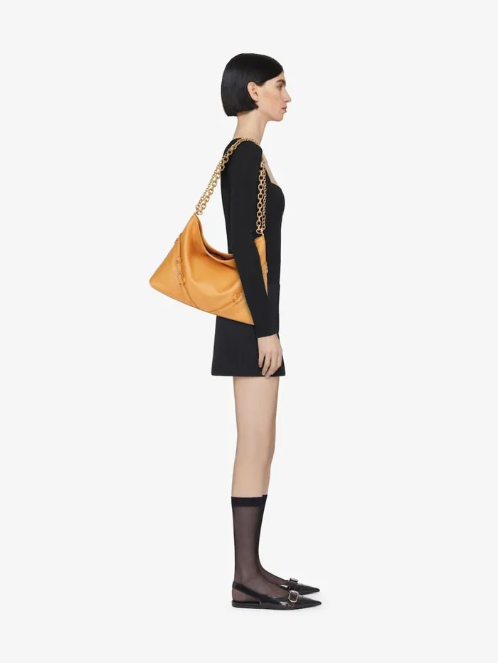 Givenchy Medium Voyou Chain Bag In Leather Blush Orange Women Shoulder Bags