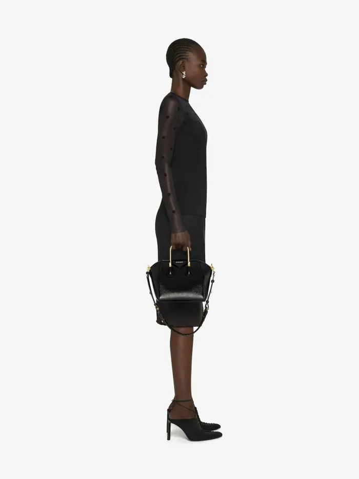 Givenchy Mini Antigona Bag In Leather With Metal Handles Black Women Crossbody Bags