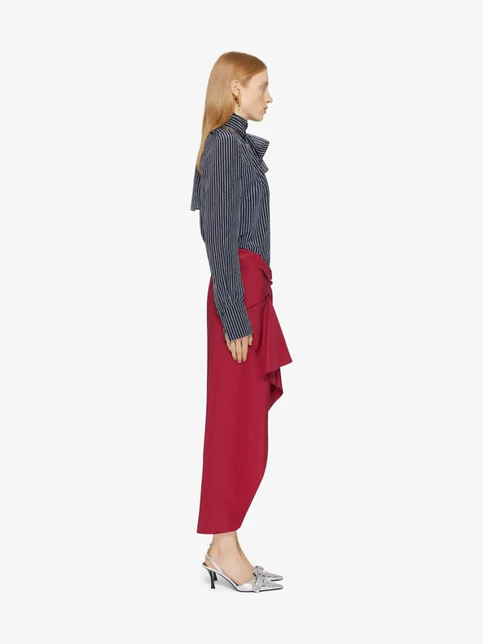 Givenchy Polka Dots Blouse In Silk With Lavallire Navywhite Women Tops and Shirts