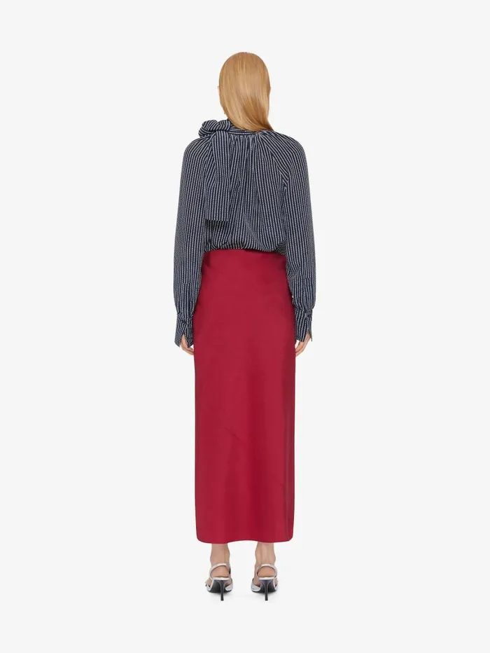 Givenchy Polka Dots Blouse In Silk With Lavallire Navywhite Women Tops and Shirts