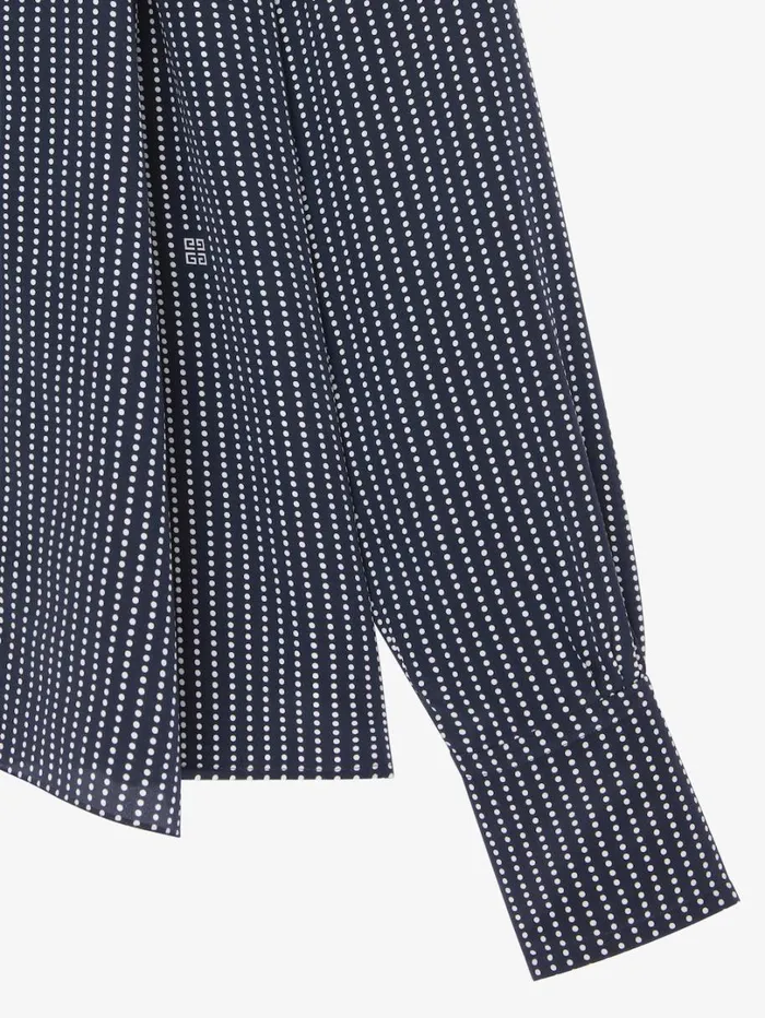 Givenchy Polka Dots Blouse In Silk With Lavallire Navywhite Women Tops and Shirts