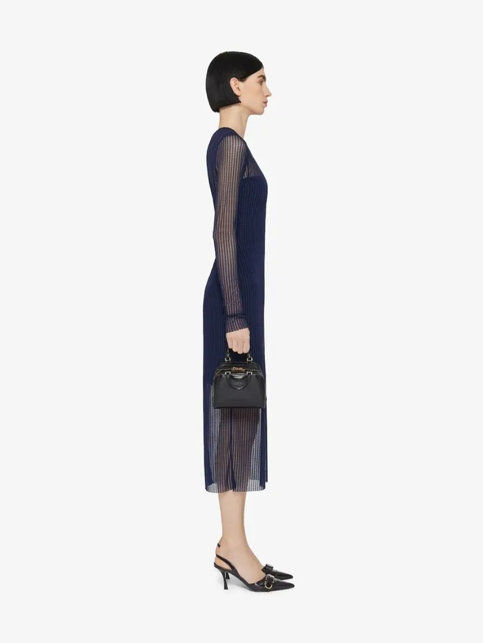 Givenchy Polka Dots Dress In Tulle Navy Women Dresses