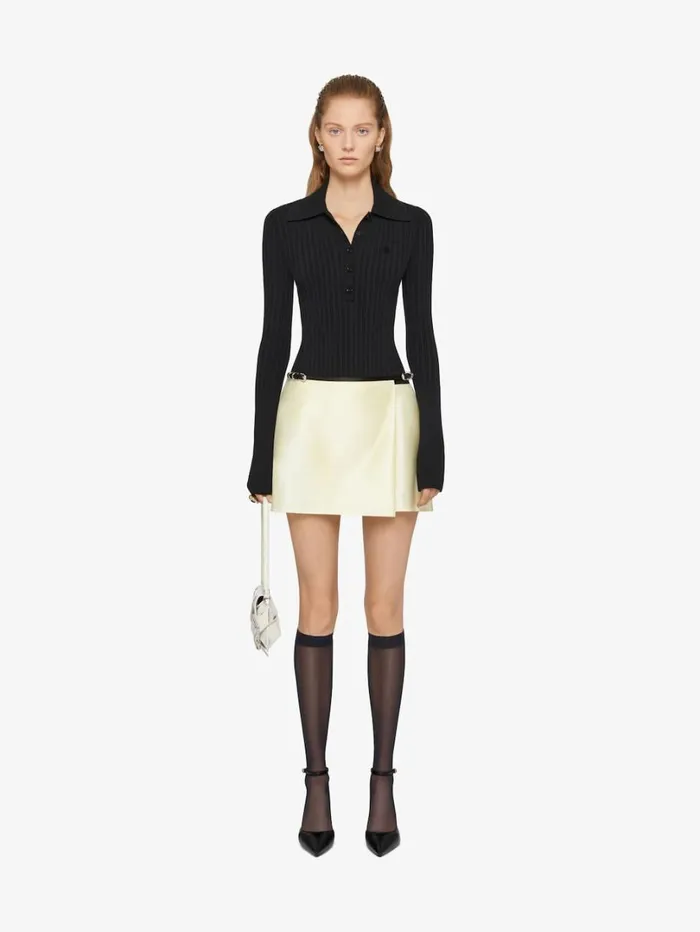 Givenchy Polo Sweater In Wool With 4G Detail Black Women Knitwear