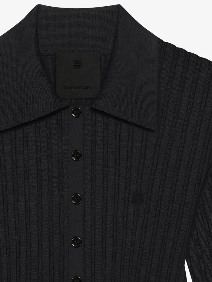 Givenchy Polo Sweater In Wool With 4G Detail Black Women Knitwear