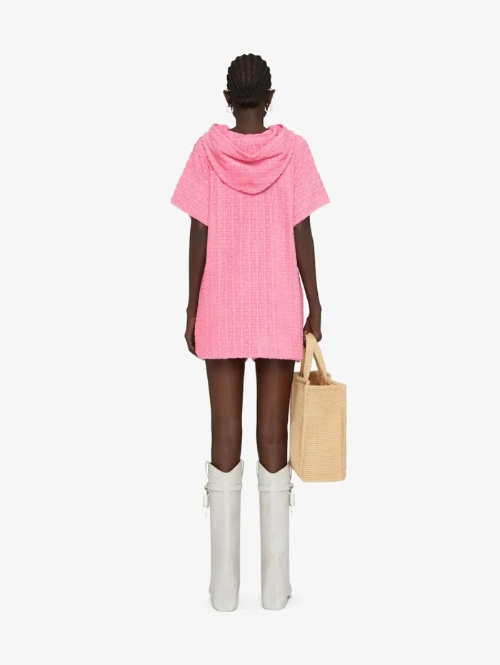Givenchy Poncho In 4G Cotton Towelling Old Pink Women Tops and Shirts