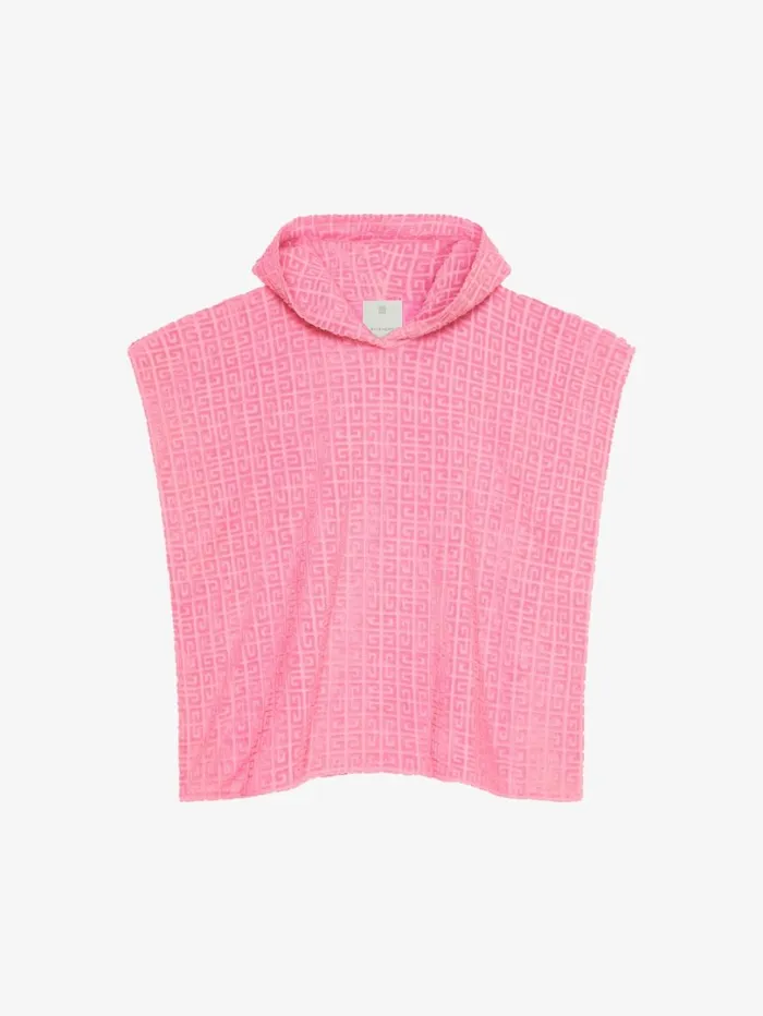 Givenchy Poncho In 4G Cotton Towelling Old Pink Women Tops and Shirts