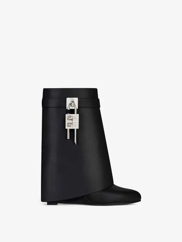 Givenchy Shark Lock Ankle Boots In Leather Black Women Shark Lock