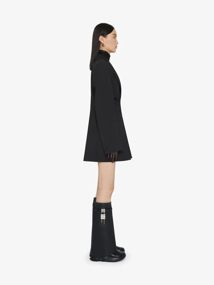 Givenchy Shark Lock Biker Boots In Grained Leather Black Women Shark Lock