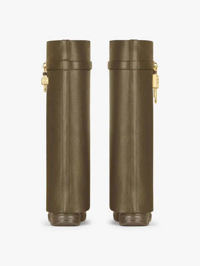 Givenchy Shark Lock Biker Boots In Grained Leather Dark Khaki Women Shark Lock Givenchy Shark Lock Biker Boots In Grained Leather Dark Khaki Women Shark Lock