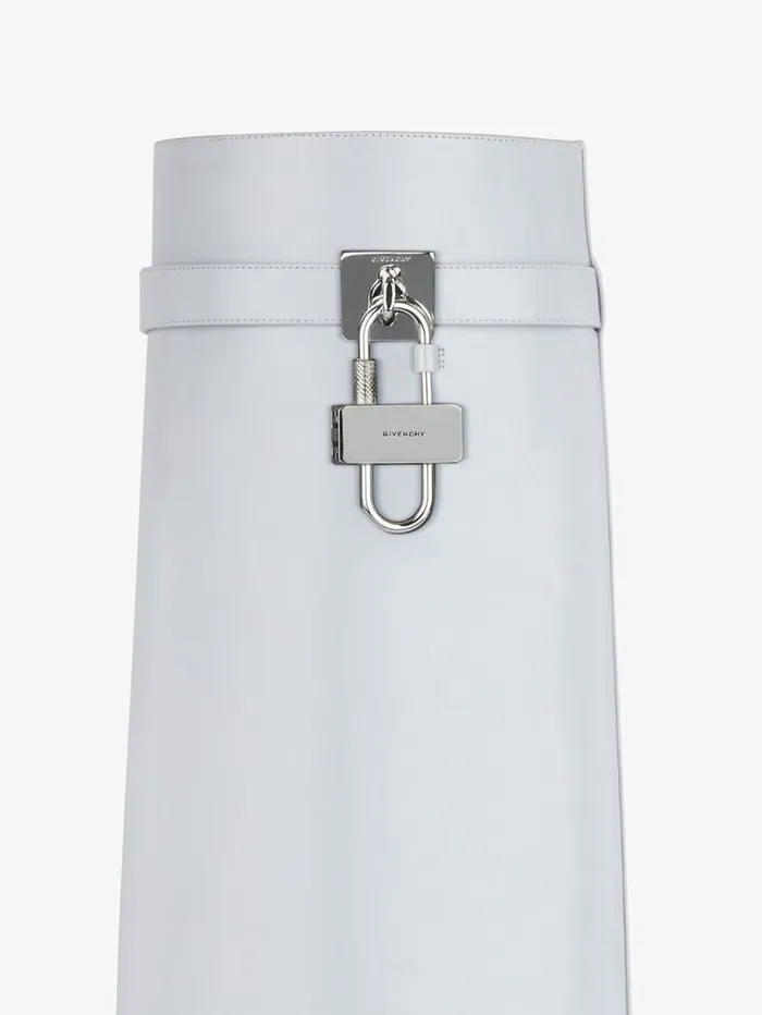 Givenchy Shark Lock Boots In Box Leather Grey Women Shark Lock