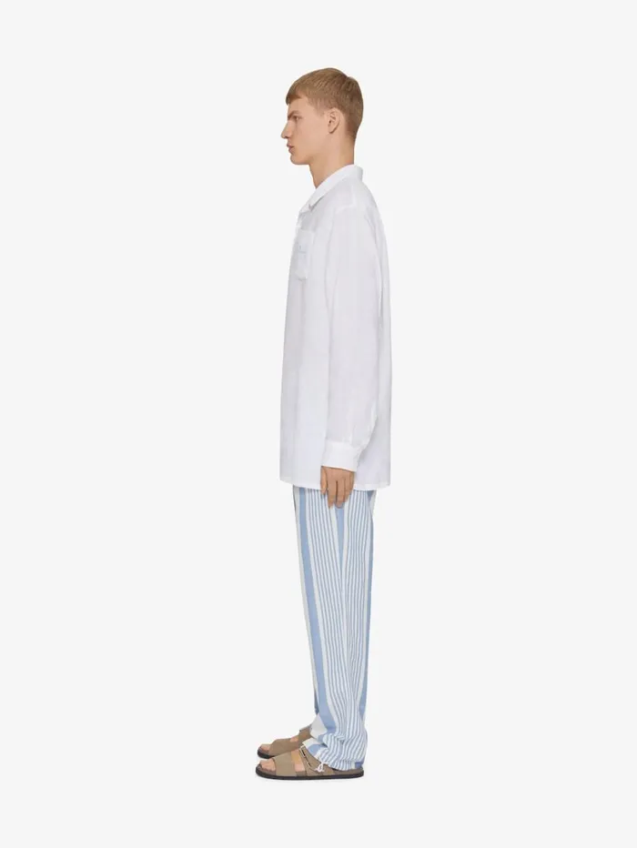 Givenchy Shirt In Linen White Men Shirts