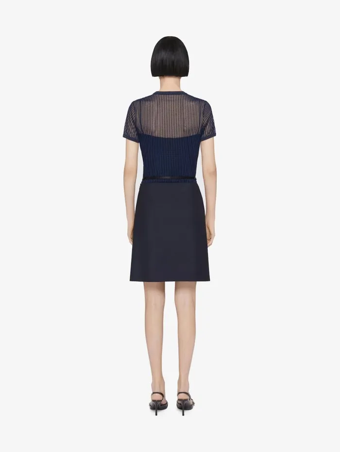 Givenchy Slim Fit Polka Dots Tshirt In Tulle Navy Women TShirts