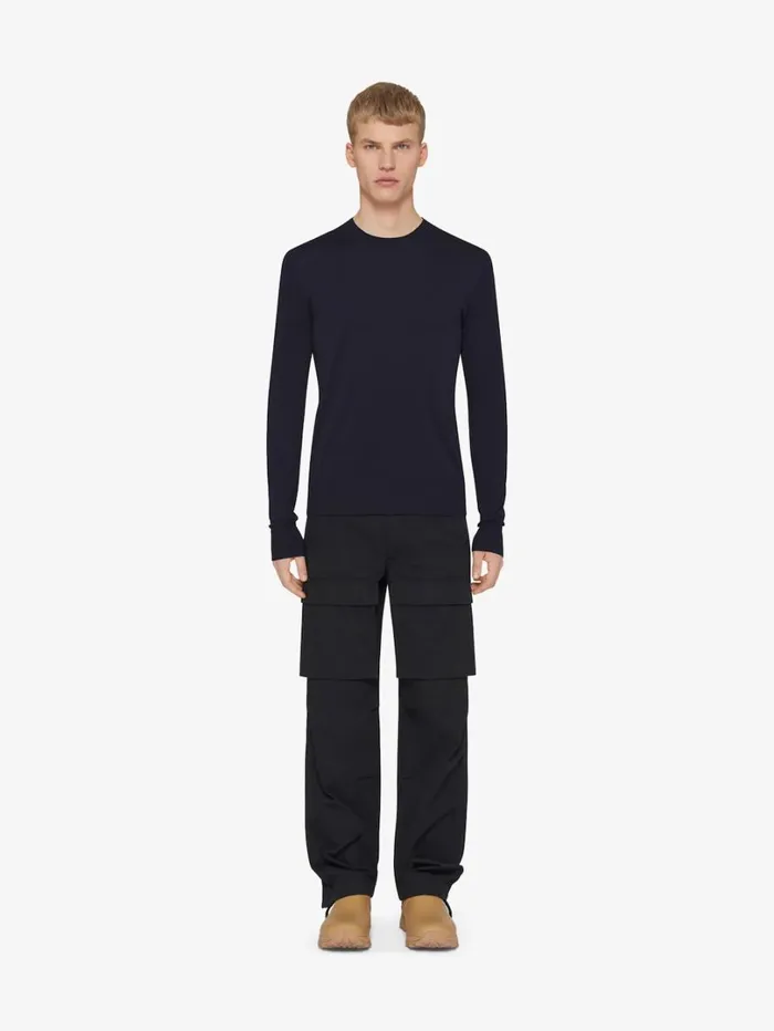 Givenchy Sweater In Cotton And Silk Night Blue Men Sweatshirts and Hoodies