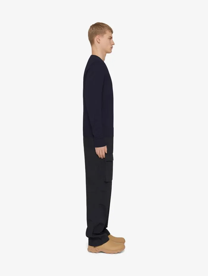 Givenchy Sweater In Cotton And Silk Night Blue Men Sweatshirts and Hoodies
