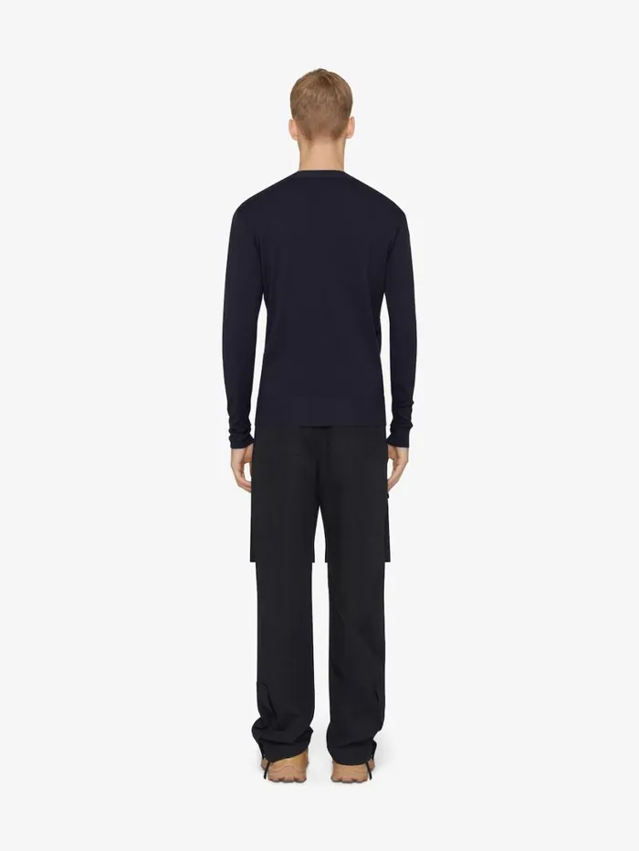 Givenchy Sweater In Cotton And Silk Night Blue Men Sweatshirts and Hoodies