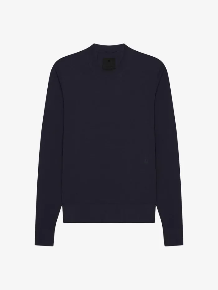 Givenchy Sweater In Cotton And Silk Night Blue Men Sweatshirts and Hoodies