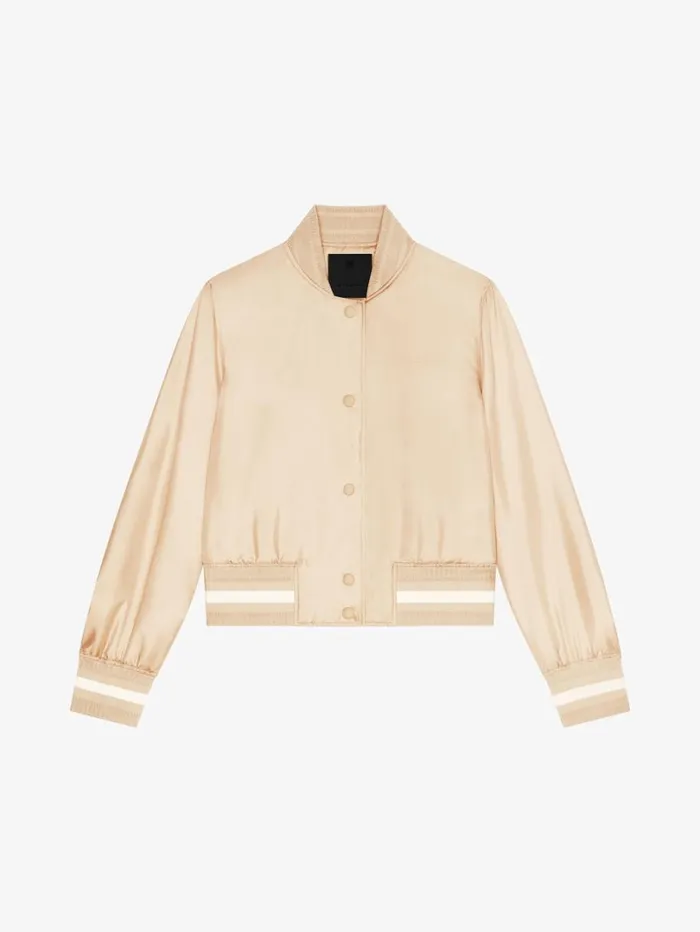 Givenchy Varsity Jacket In Silk Desert Women Outerwear and Blousons