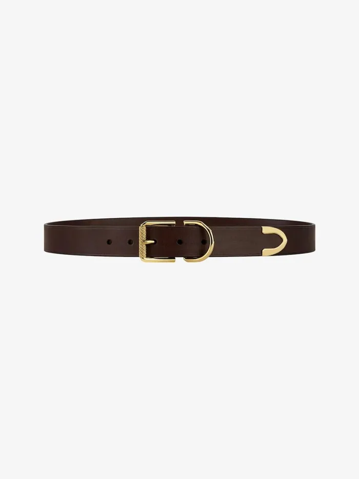 Givenchy Voyou Belt In Leather Dark Brown Men Belts