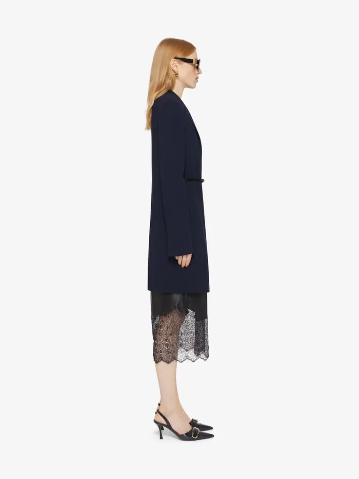 Givenchy Voyou Coat In Double Face Wool Navygrey Women Coats and Jackets