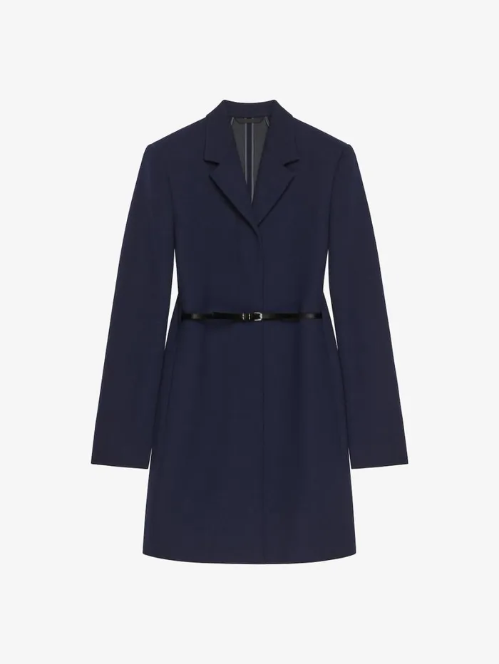 Givenchy Voyou Coat In Double Face Wool Navygrey Women Coats and Jackets