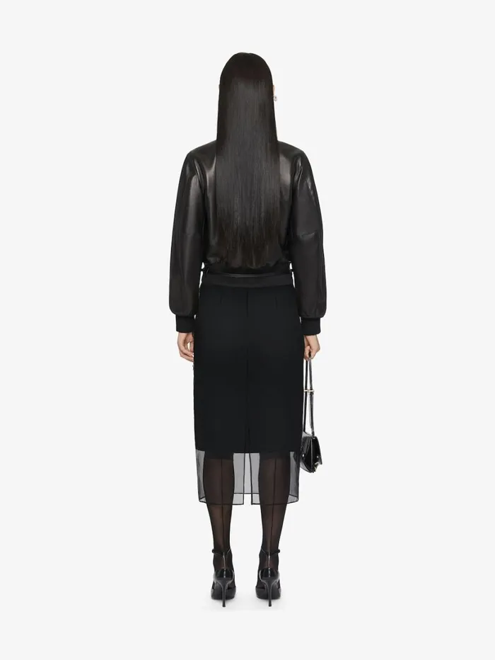 Givenchy Voyou Varsity Jacket In Leather Black Women Outerwear and Blousons