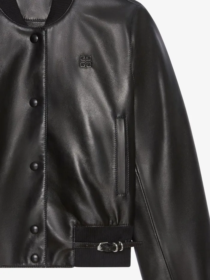 Givenchy Voyou Varsity Jacket In Leather Black Women Outerwear and Blousons
