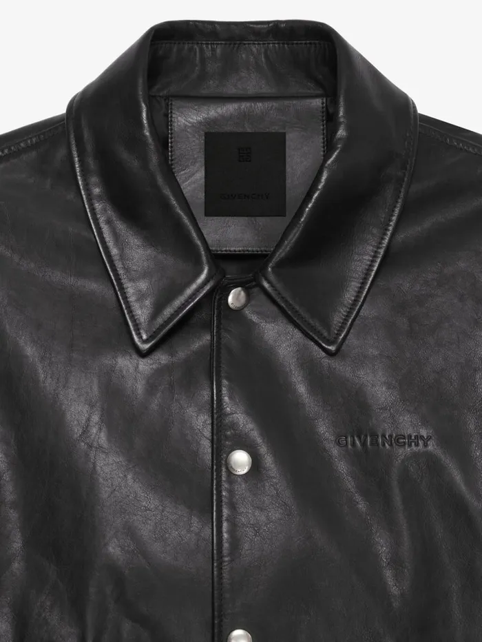 Givenchy Waistcoat In Leather Black Men Outerwear and Blousons