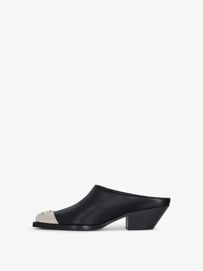 Givenchy Western Mules In Leather Black Women Boots and Booties Givenchy Western Mules In Leather Black Women Boots and Booties