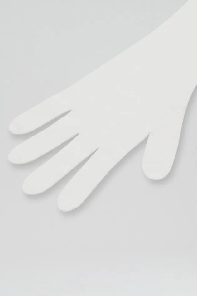 Gloves Women Scanlan Theodore CREPE KNIT GLOVES Cream