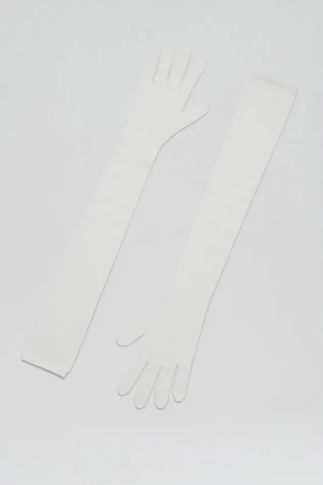 Gloves Women Scanlan Theodore CREPE KNIT GLOVES Cream