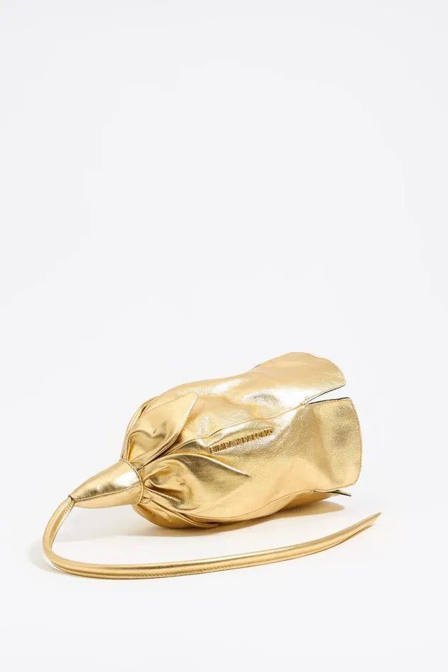 Gold Leather Rose Bag Gold Women Bimba Y Lola Handbags