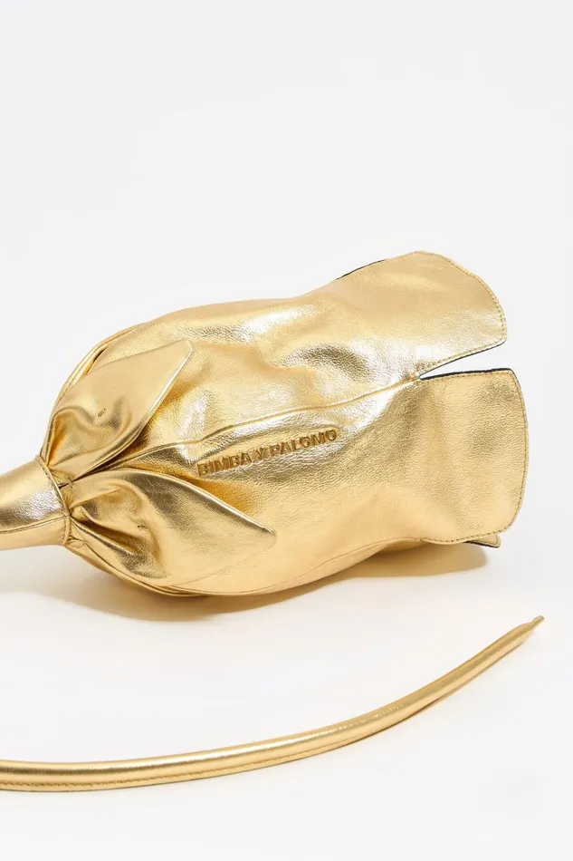 Gold Leather Rose Bag Gold Women Bimba Y Lola Handbags