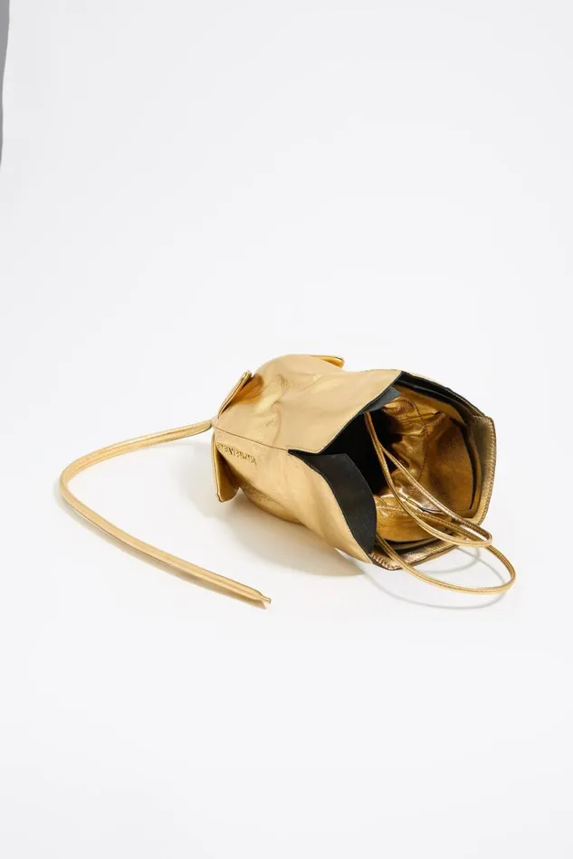 Gold Leather Rose Bag Gold Women Bimba Y Lola Handbags