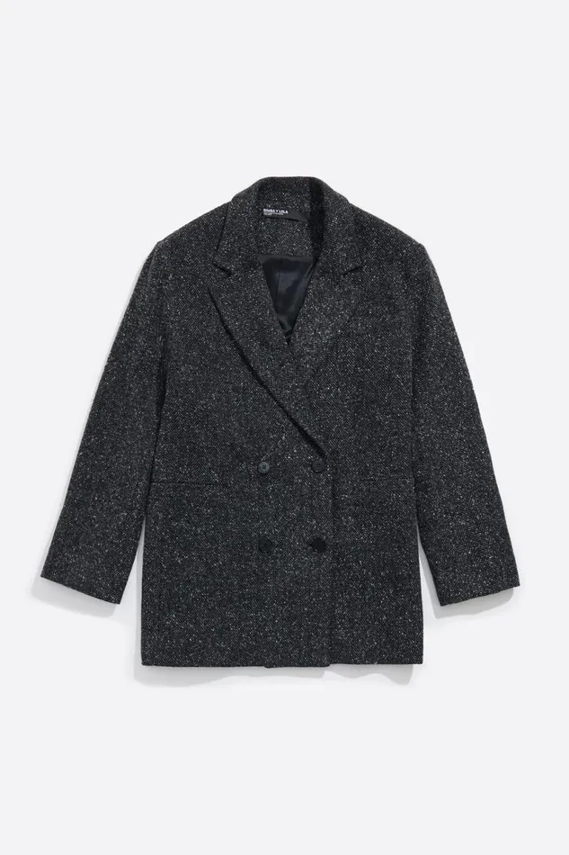 Gray Tailored Doublebreasted Jacket Grey Women Bimba Y Lola Total Look