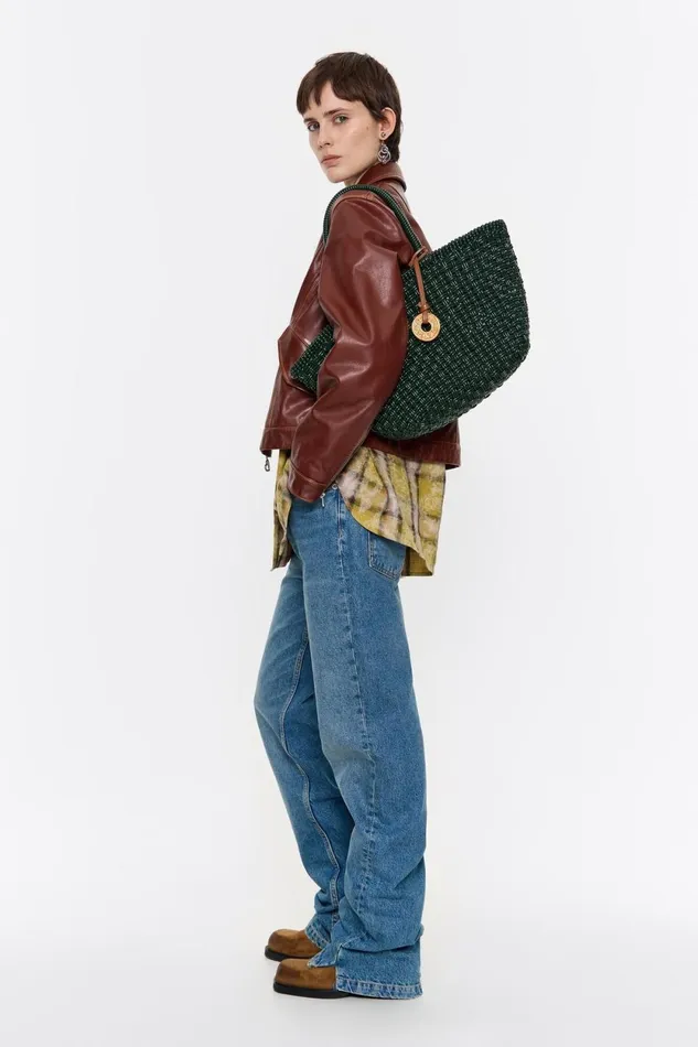 Green Plaited Shopper Bag Green Women Bimba Y Lola Shoppers Green Plaited Shopper Bag Green Women Bimba Y Lola Shoppers