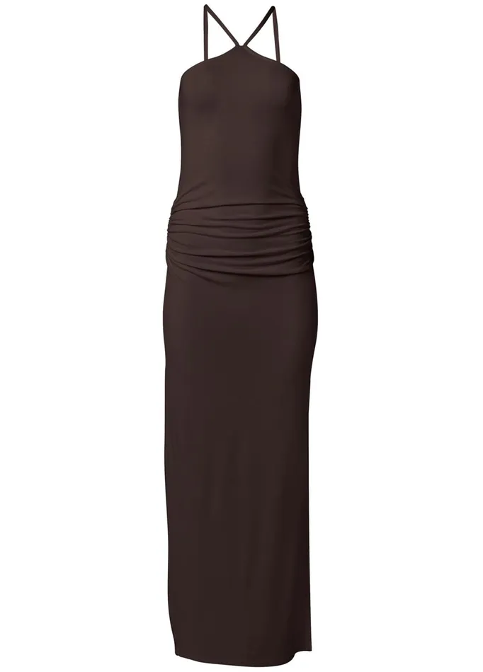 HALTER NECK MAXI DRESS Brown Women VENUS Sundresses