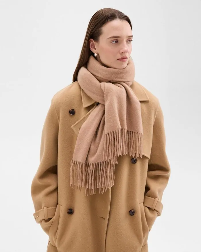 Hats Gloves Scarves Women Theory Classic Scarf In Cashmere Camel