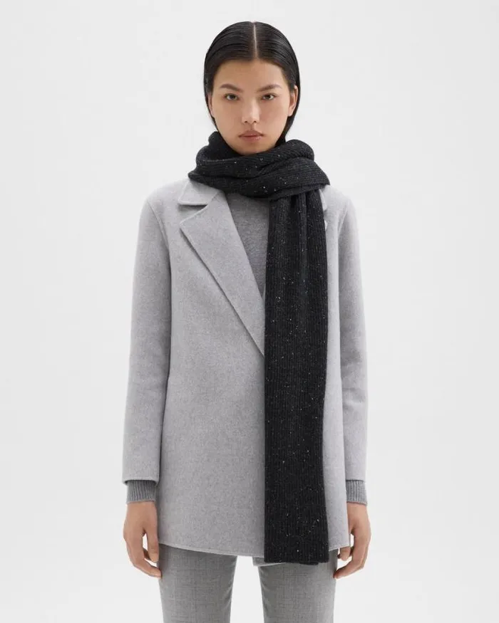 Hats Gloves Scarves Women Theory Scarf In Donegal WoolCashmere Charcoal Multi Hats Gloves Scarves Women Theory Scarf In Donegal WoolCashmere Charcoal Multi