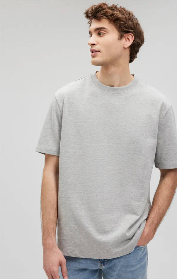 Heavy Weight TShirt In Grey Melange Men Mavi Jeans TShirts