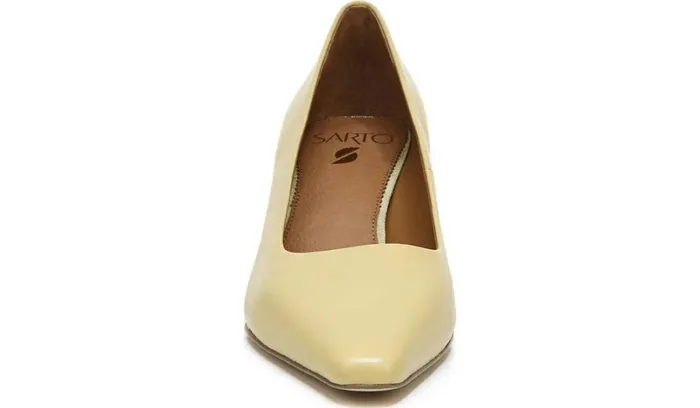 Heels Women Franco Sarto Sarto Regal Pump Light Yellow Leather