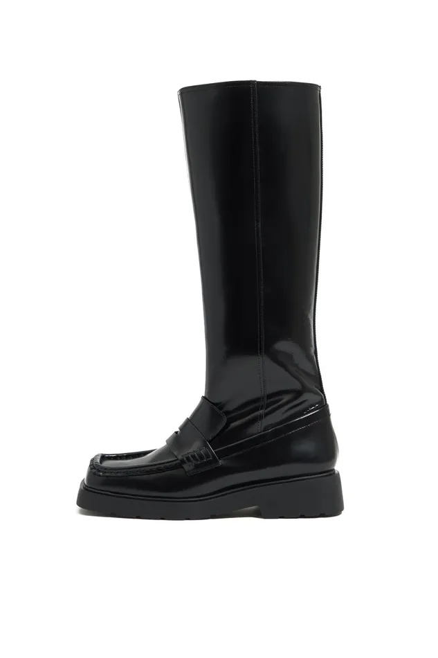 High Black Leather Boot Black Women Bimba Y Lola Bimba Y Palomo