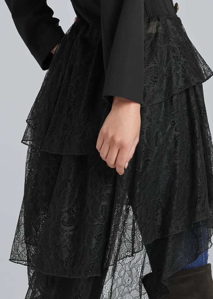HighLow Lace Train Jacket Black Women VENUS Jackets