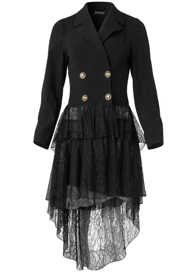 HighLow Lace Train Jacket Black Women VENUS Jackets