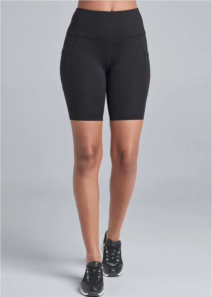 HighRise Pocket Bike Shorts Black Women VENUS Activewear