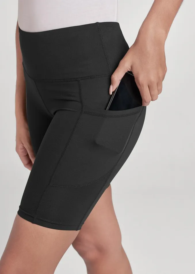 HighRise Pocket Bike Shorts Black Women VENUS Activewear