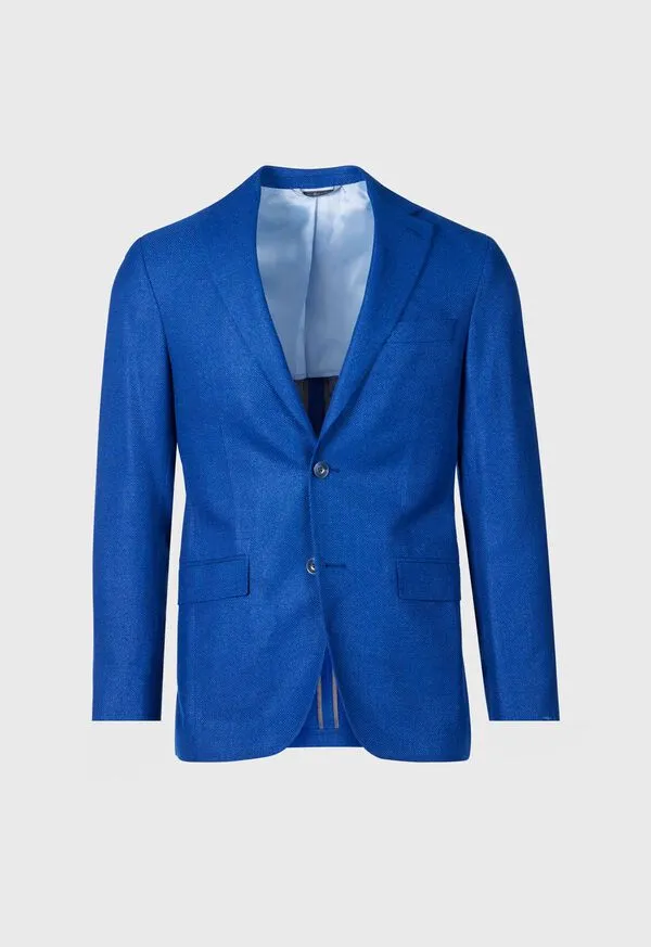 Hopsack Summer Jacket Royal Blue Mens Blazers and Jackets Paulstuart