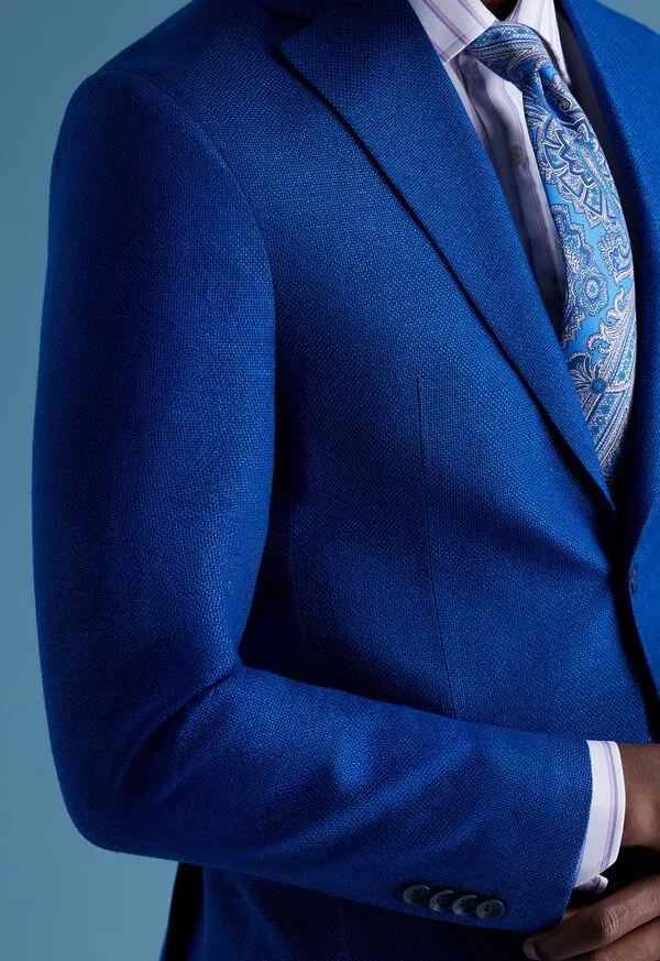 Hopsack Summer Jacket Royal Blue Mens Blazers and Jackets Paulstuart