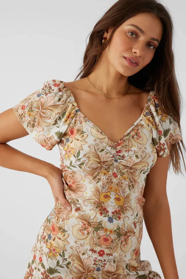 IRA SOFIA FLORAL FLUTTER SLEEVE MINI DRESS Multi Clr Women O039NEILL Clothing
