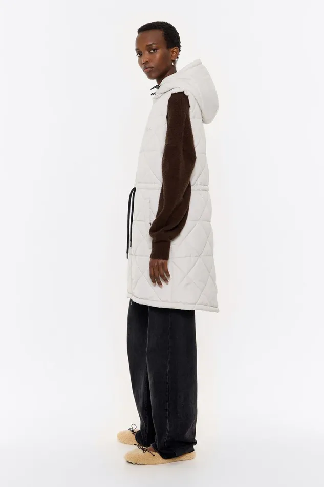 Ivory Padded Midi Vest Ivory Women Bimba Y Lola Puffer Jackets Ivory Padded Midi Vest Ivory Women Bimba Y Lola Puffer Jackets